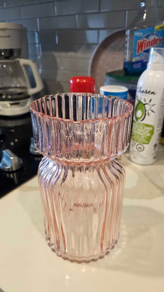 Pink Glass Vase and Compote Dish - photo 5