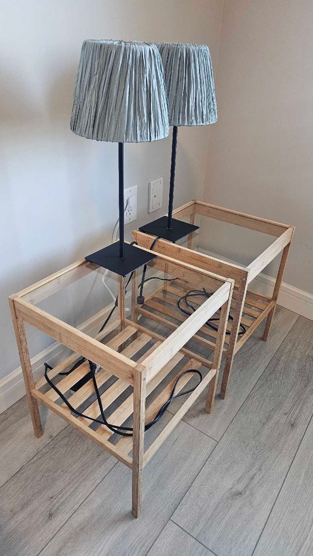 IKEA Side Tables with Lamps