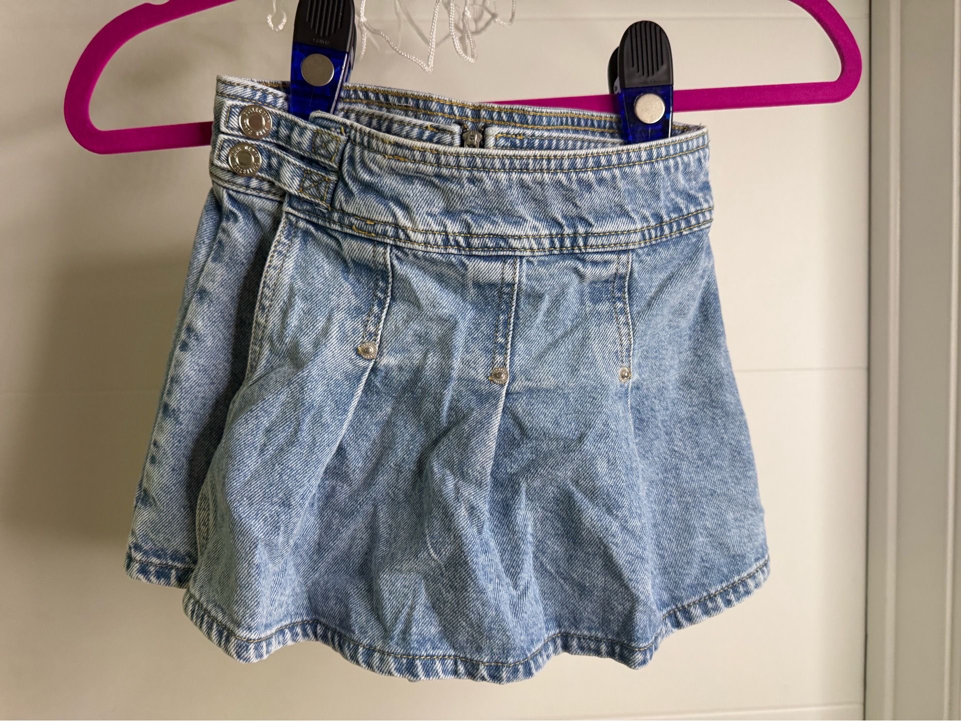 Zara Kids Girls Denim Skort Size 9 (Zipper Front)