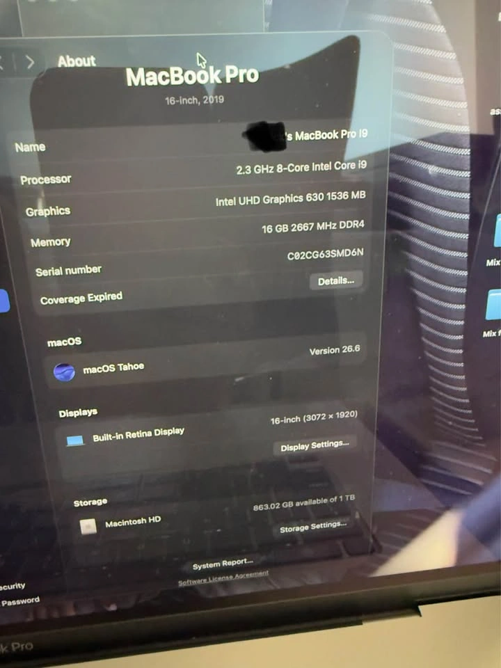 Apple MacBook Pro 16-inch 2019 i9 16GB RAM 1TB SSD - photo 2