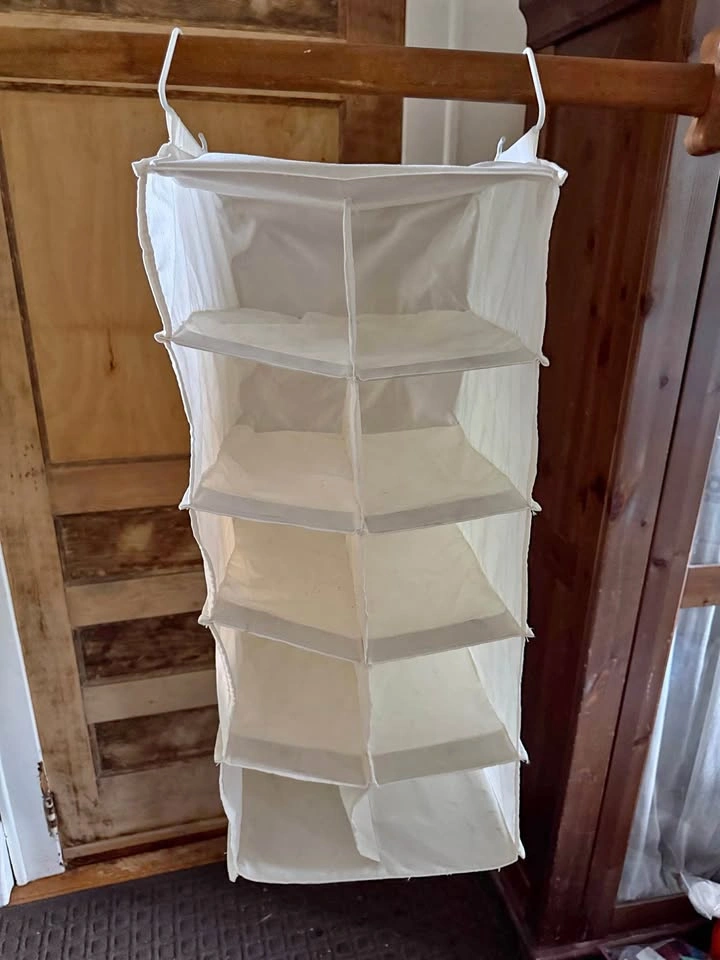 12 cubby closet canvas shoe or accessory organizer, hanging