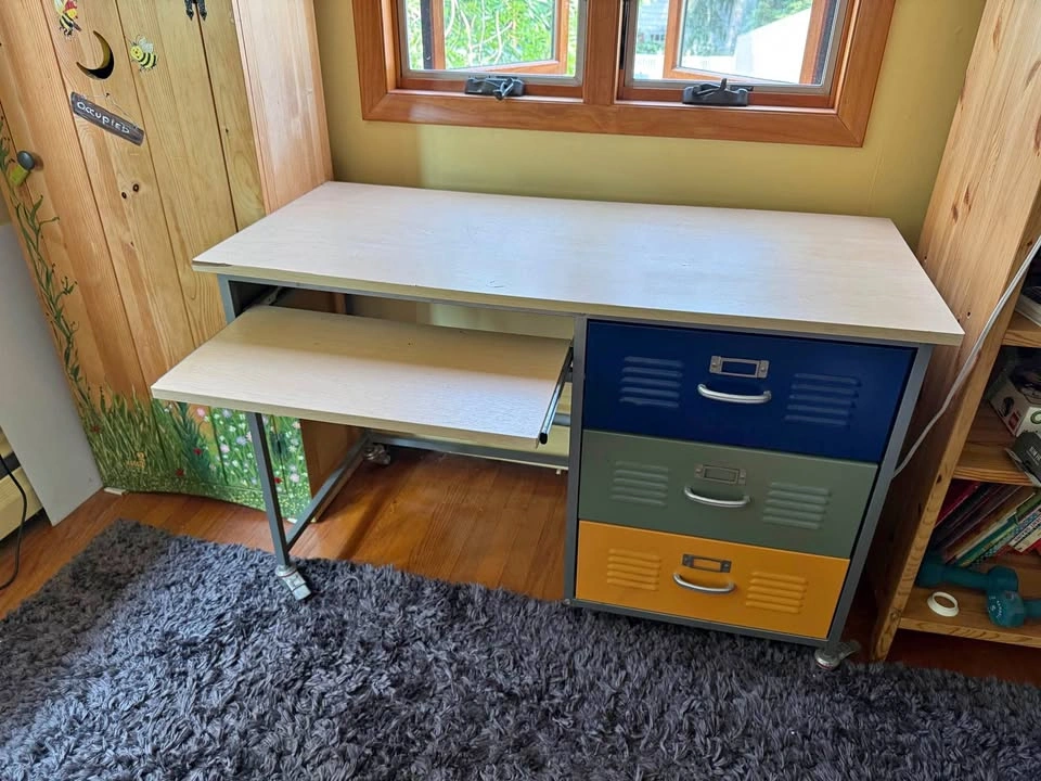 Vintage Pottery Barn Teen Industrial Locker Room Desk