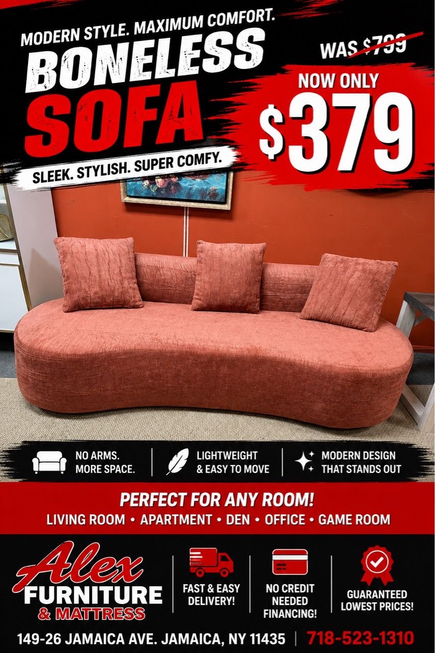 Pink Kidney-Shaped Curved Sofa - photo 2