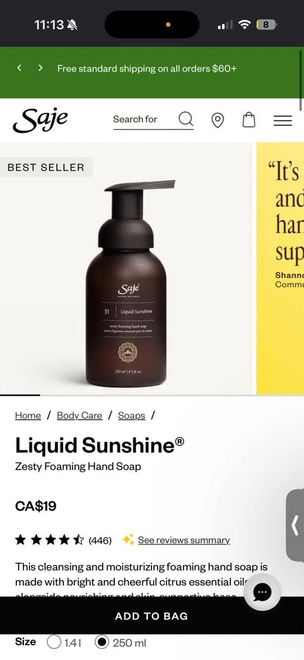 Saje liquid foaming hand soap - photo 2