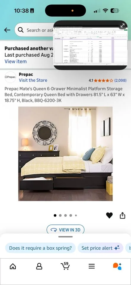 Wooden Queen Bed Frame w/ 6 Drawers – (Great Condition) image indicator(6)