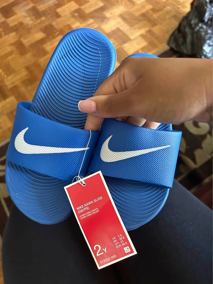 Kids Blue Slides - Size 2Y - New With Tags