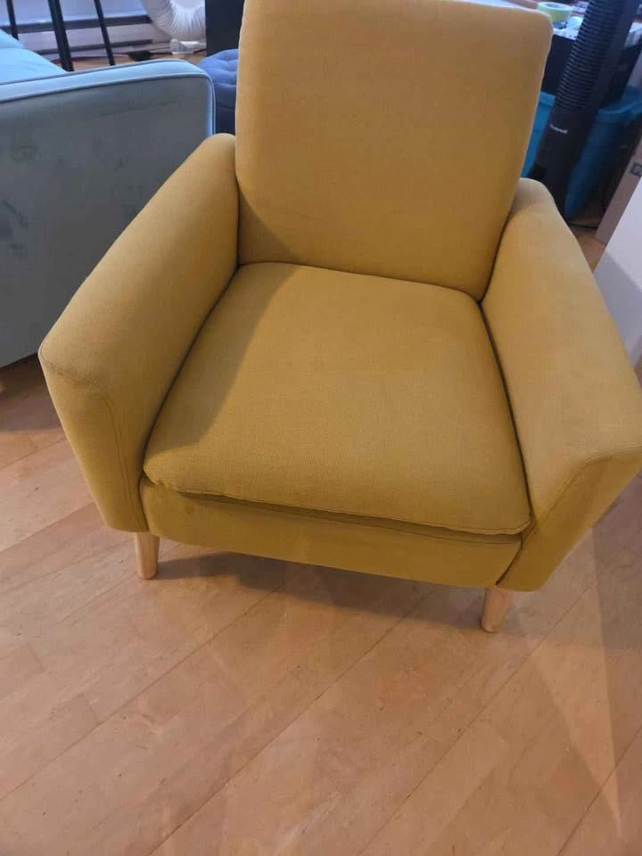 Mustard Yellow Upholstered Accent Chair - photo 3