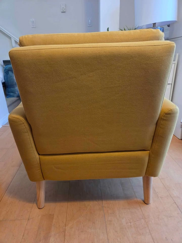 Mustard Yellow Upholstered Accent Chair - photo 4
