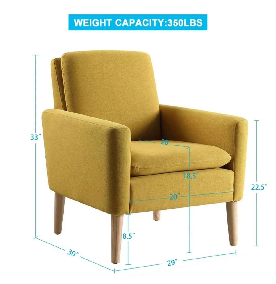 Mustard Yellow Upholstered Accent Chair - photo 5
