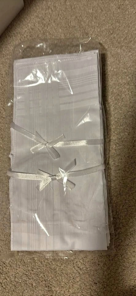 GB Men's White Handkerchiefs 9 Pieces