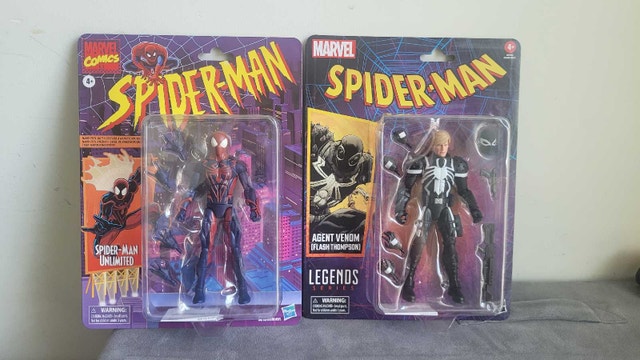 Marvel Legends Spiderman Unlimited and Agent Venom Figures