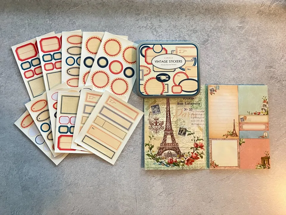 Retro vintage travel themed stationery set image indicator(2)