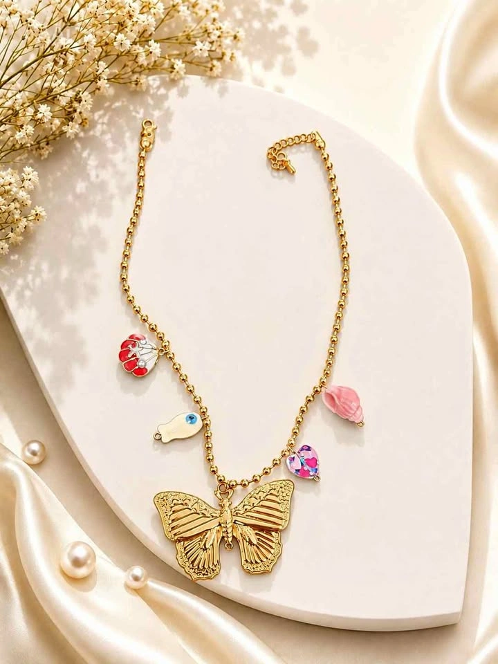 Chic Y2K Gold-Tone Charm Necklaces