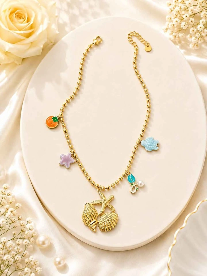 Chic Y2K Gold-Tone Charm Necklaces - photo 2