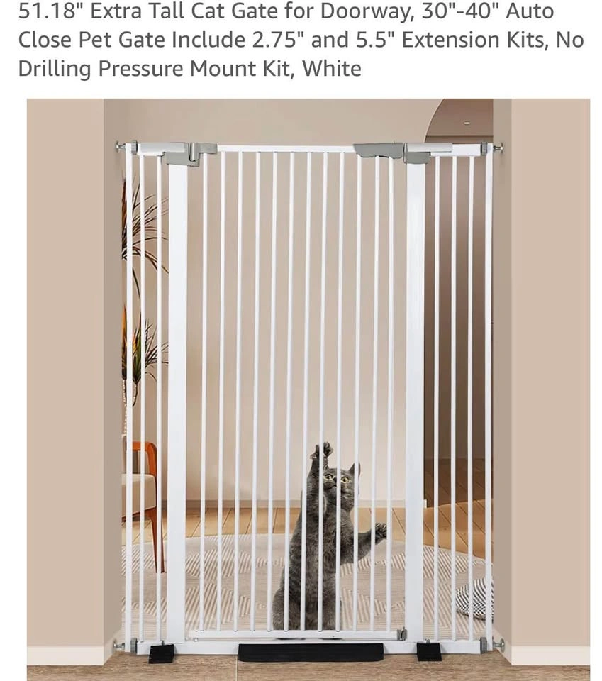 White Metal Baby and Pet Safety Gate - photo 3
