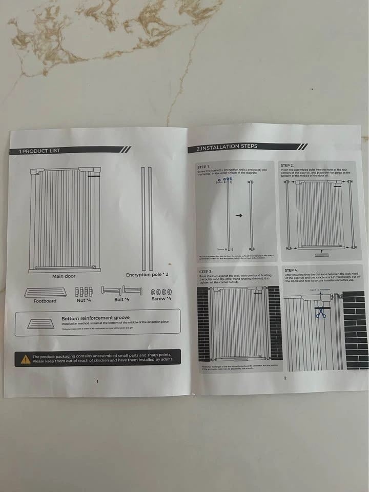 White Metal Baby and Pet Safety Gate - photo 4