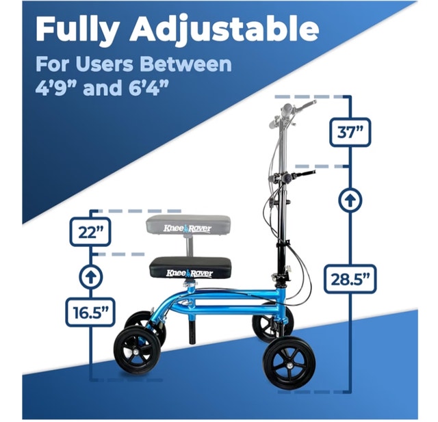 KneeRover Steerable Knee Scooter Walker with Brakes - photo 2
