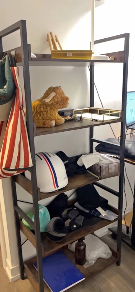 Dark Frame Wooden Shelving Unit