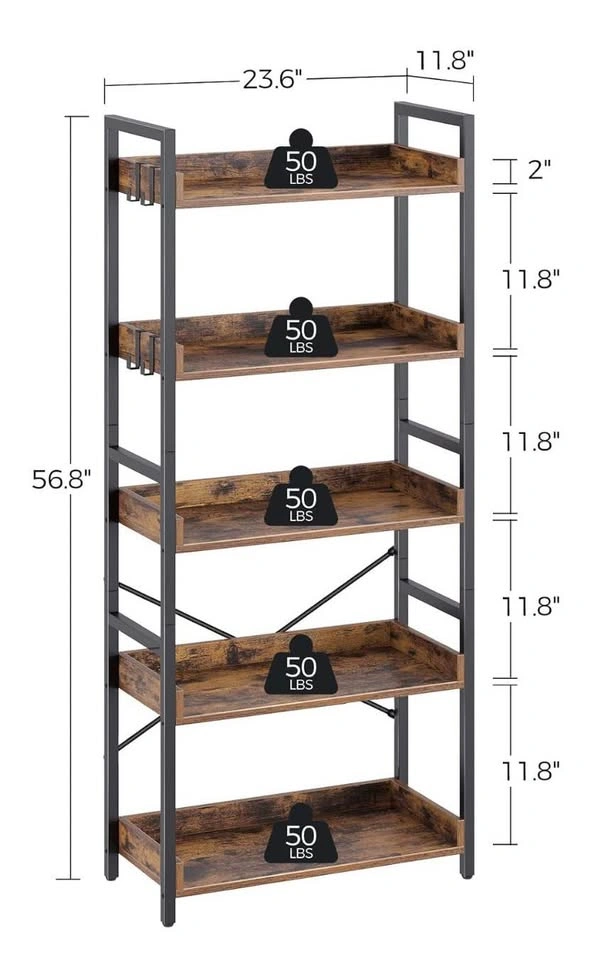 Dark Frame Wooden Shelving Unit - photo 4