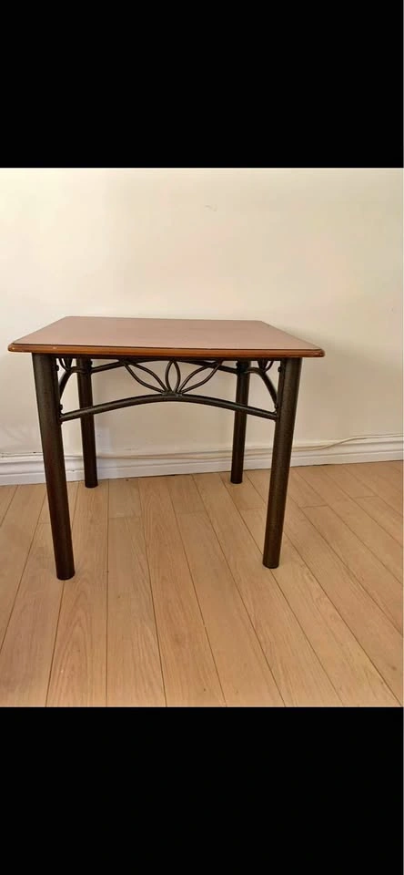 Wood and Metal Coffee Table and End Table Set