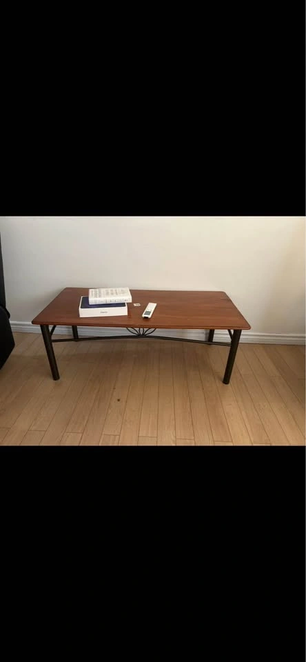 Wood and Metal Coffee Table and End Table Set - photo 2