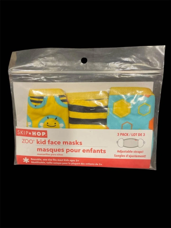 New Skip Hop Kid's Face Mask, Zoo Bee, 3pk - photo 3
