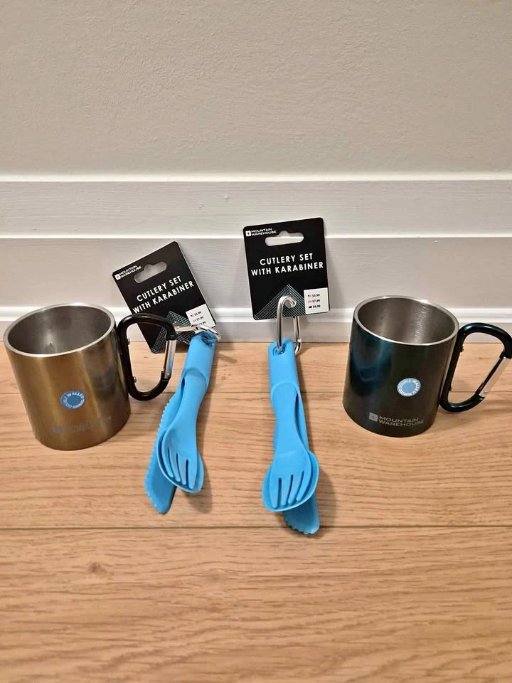 Mountain Warehouse Karabiner Mugs and Cutlery Sets