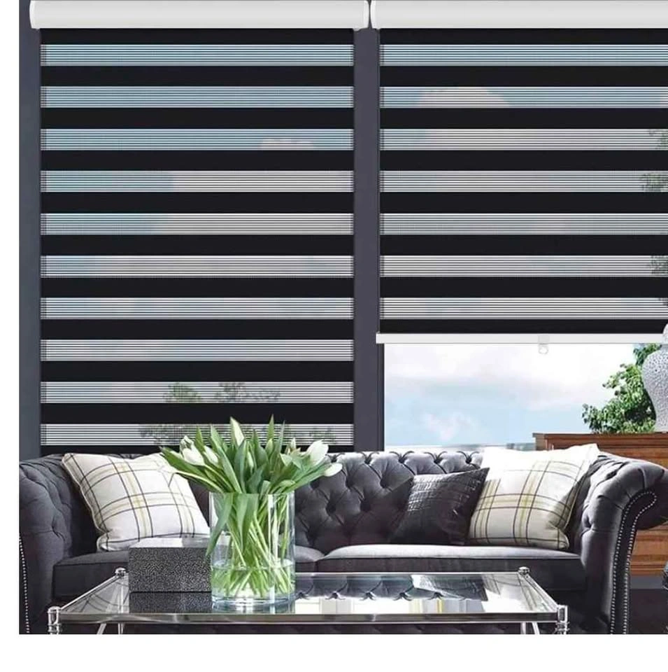 LUCKUP Cordless Zebra Blinds Roller 66Wx183H cm - Black - photo 4