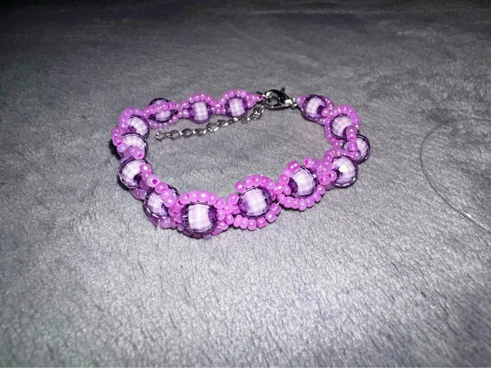 Purple bubble bead bracelet