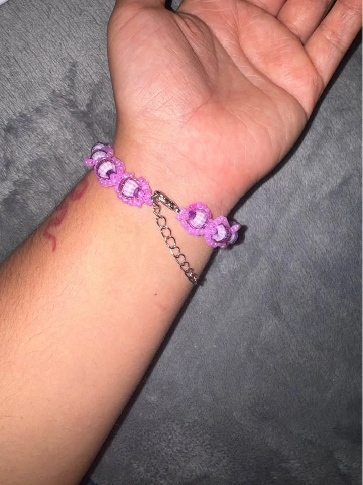 Purple bubble bead bracelet - photo 3