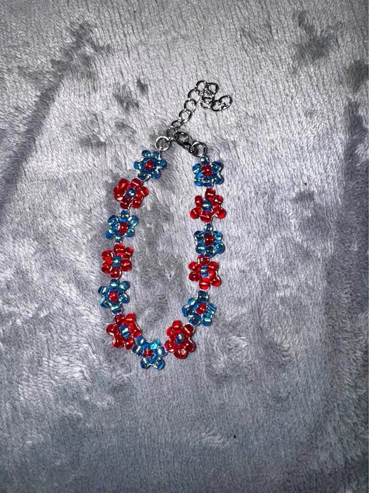 Beaded Red and Blue Bracelets