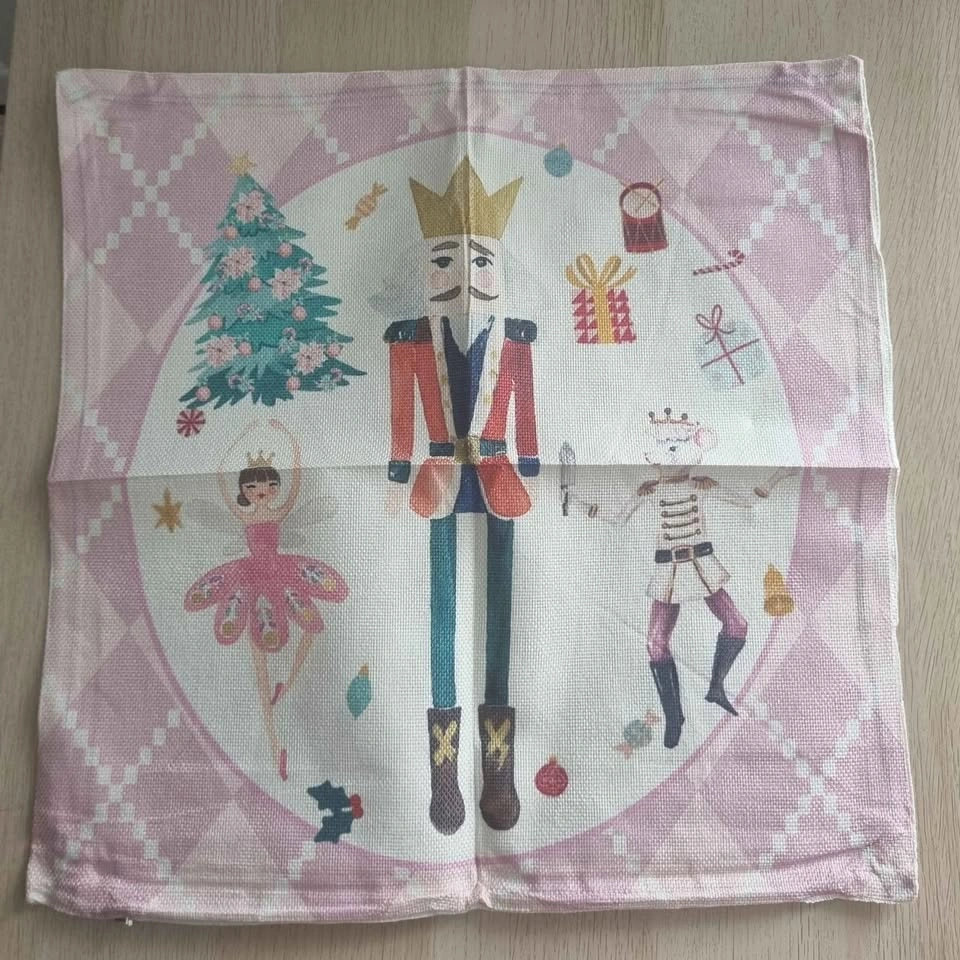 Set of 4 Pink & Pastel Christmas Pillow Covers - photo 2