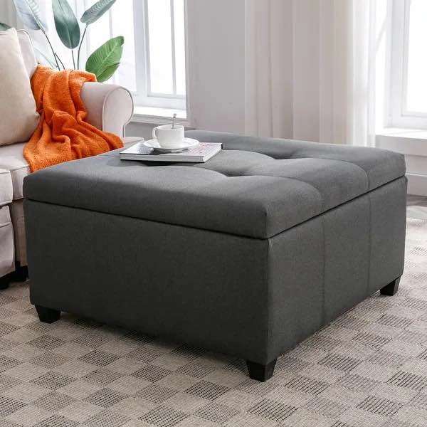 Jana Tufted Storage Ottoman - photo 2