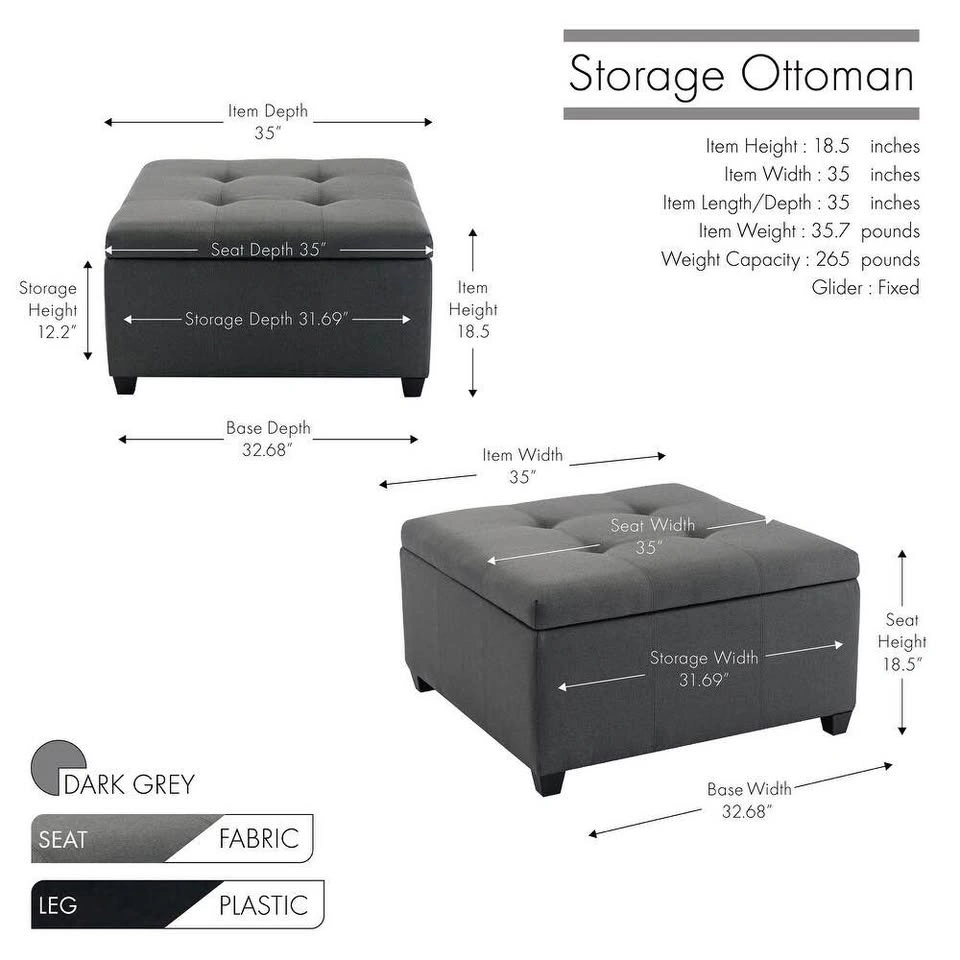 Jana Tufted Storage Ottoman - photo 5
