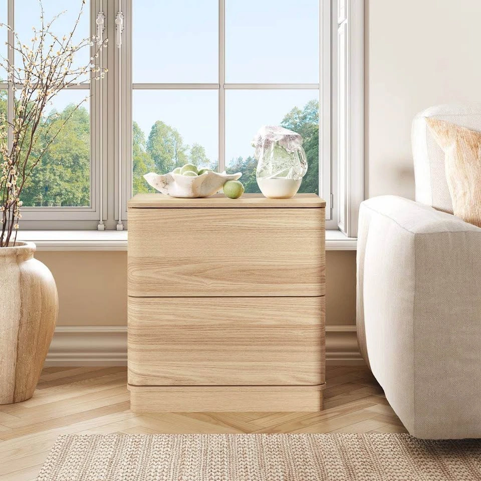 🌿 Minimalist Textured 2-Drawer Nightstand - photo 2