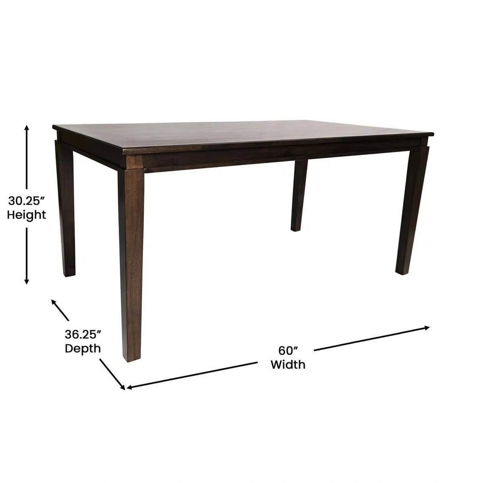 Ballarat Heavy Duty Solid Wood Dining Table - Dark Brown - photo 5