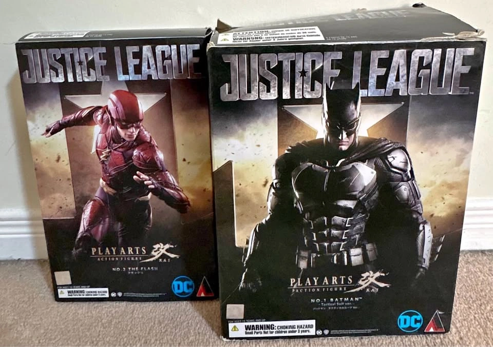 Play Arts Kai Batman and Flash Action Figures