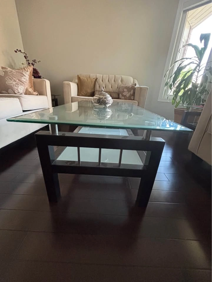 Glass Top Coffee Table and End Table Set - photo 2