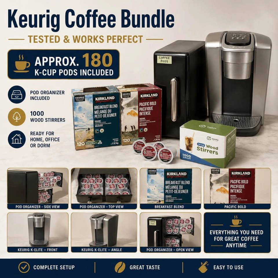 Keurig K-Elite Coffee Maker Bundle + 180 K-Cups & Organizer - photo 5