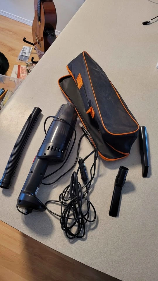 Portable Car Vacuum Cleaner with Attachments & Carrying Case - photo 2