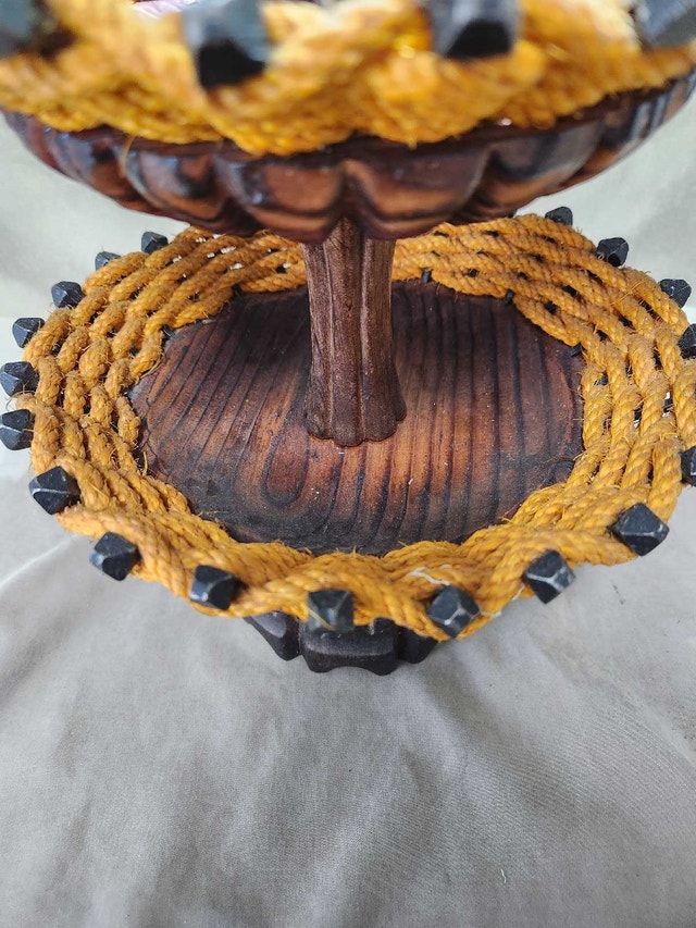 Handcrafted Rustic Tiered Serving Stand, Farmhouse/Boho Decor - photo 3