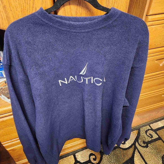 Comfortable Nautica Navy Fleece Sweatshirt - XL