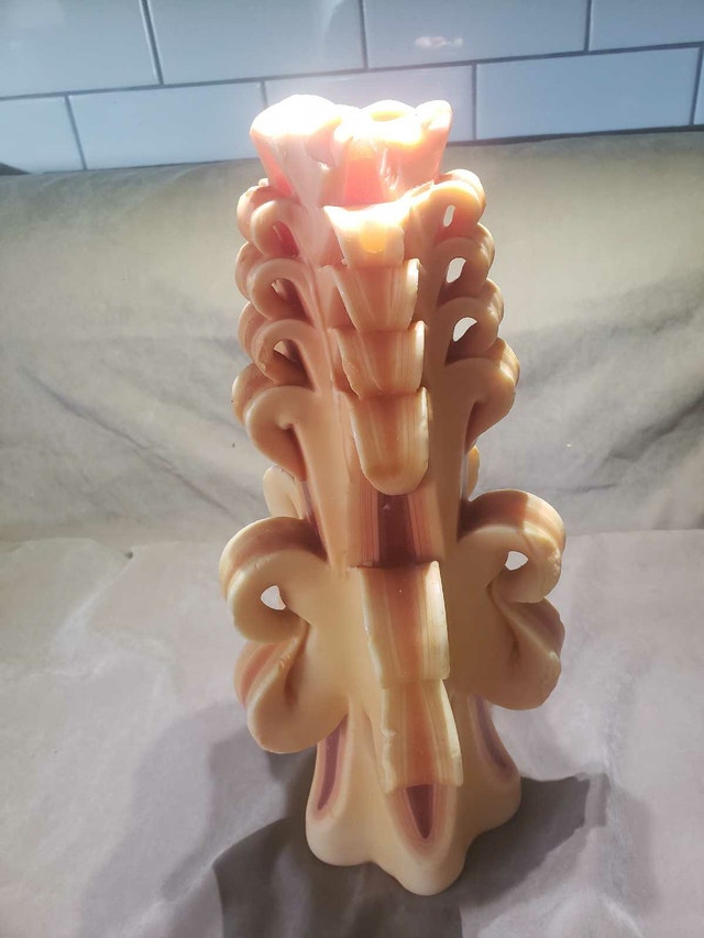 Vintage Golden Dawn Designs Carved Ribbon Candle - photo 5