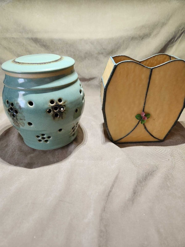 Beautiful Handmade Home Decor Set/Luminary & Stained Glass - photo 4