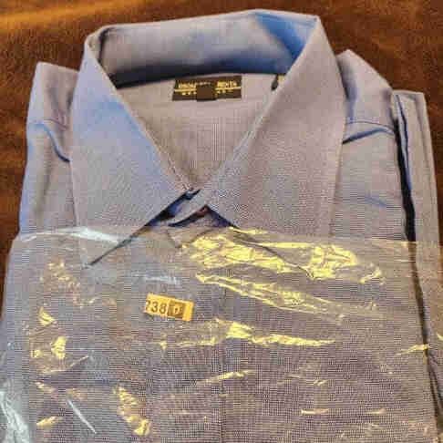Oscar de la Renta Men’s Dress Shirt Long Sleeve Blue NOS