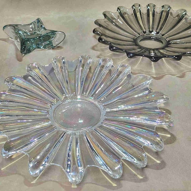 Decorative Glass Platters & Art Glass Dish