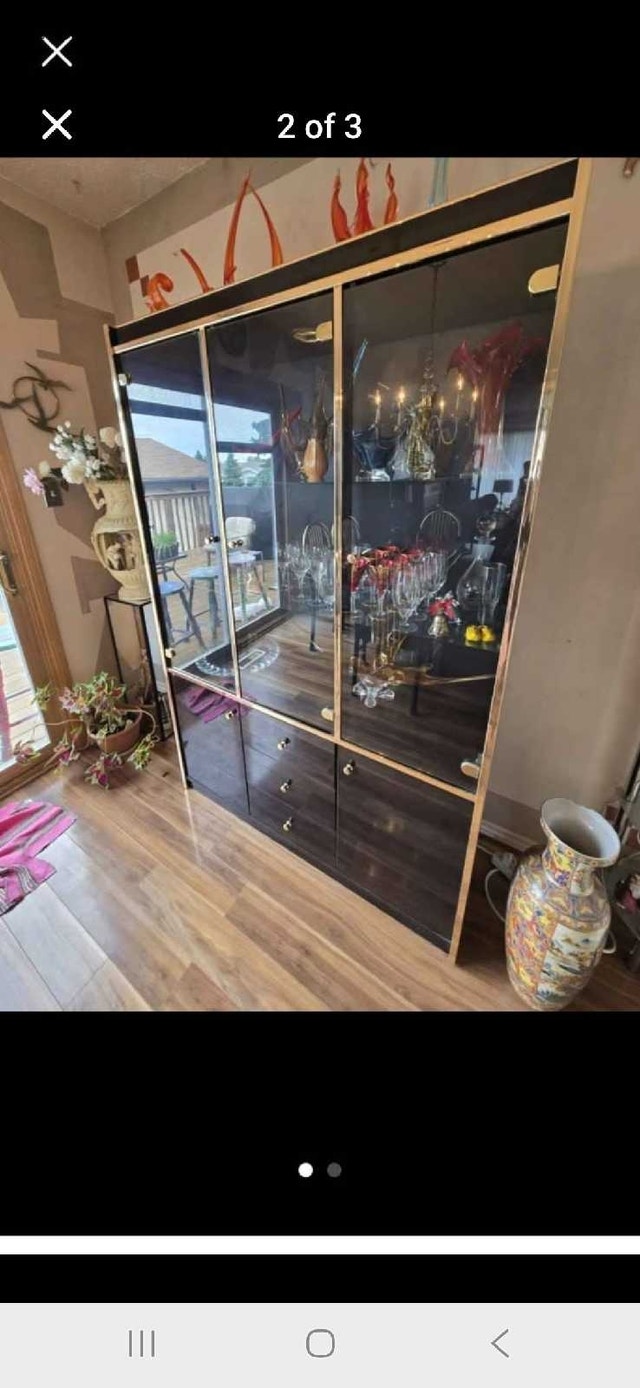 Stunning Hollywood Regency Vintage Glass Display Cabinet - photo 2