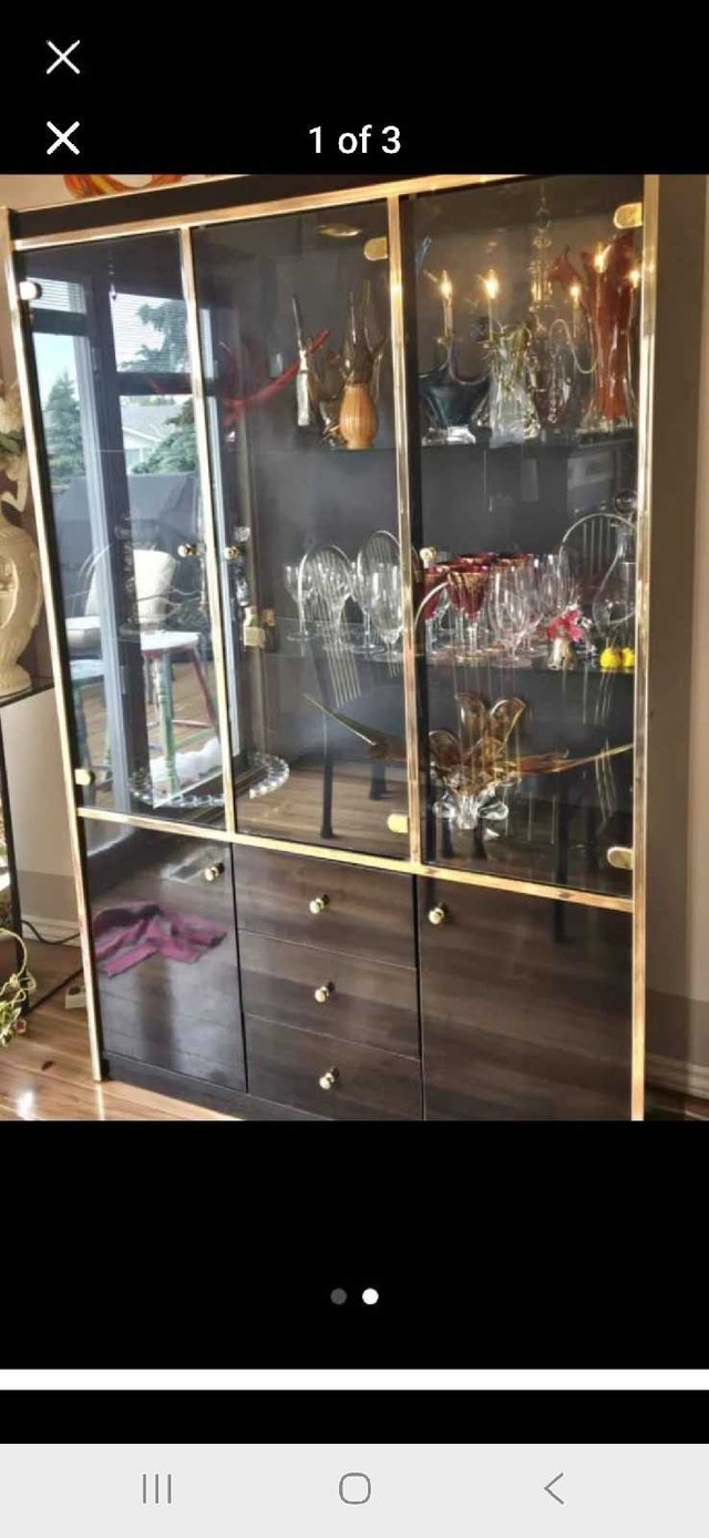 Stunning Hollywood Regency Vintage Glass Display Cabinet - photo 3