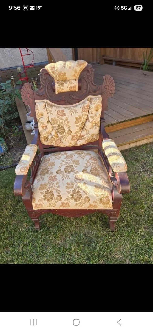 Authentic 1880s Victorian Eastlake Parlor Chairs - photo 2