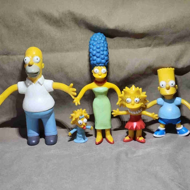 Vintage 1990 The Simpsons Bendable Rubber Figures Set of 5